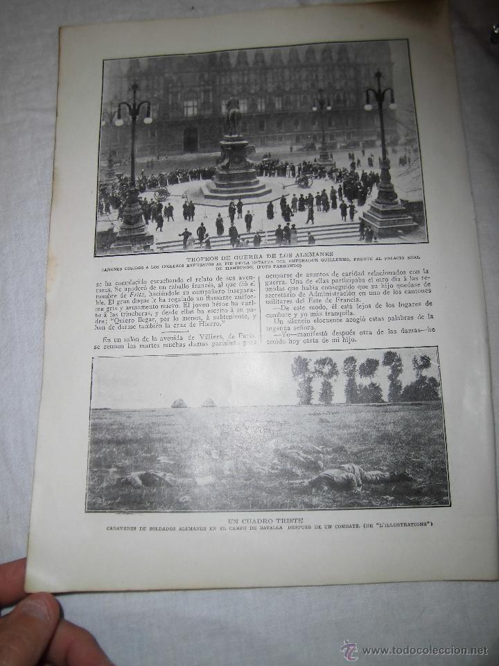 Collection Magazines and Newspapers: CA&Ntilde;ONES COGIDOS A LOS INGLESES EXPUESTOS EN HAMBURGO HOJA DE REVISTA BLANCO Y NEGRO 1914
