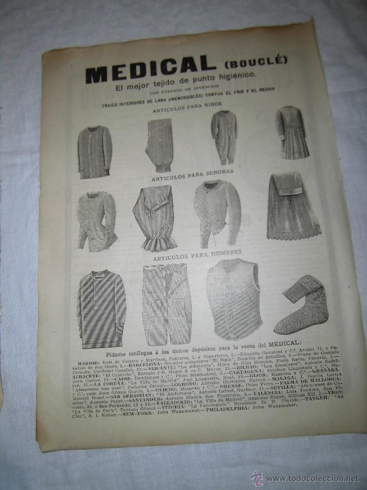 Collection Magazines and Newspapers: MEDICAL (BOUCLE)EL MEJOR TEJIDO DE PUNTO HIGIENICO PUBLICIDAD HOJA DE REVISTA BLANCO Y NEGRO 1914