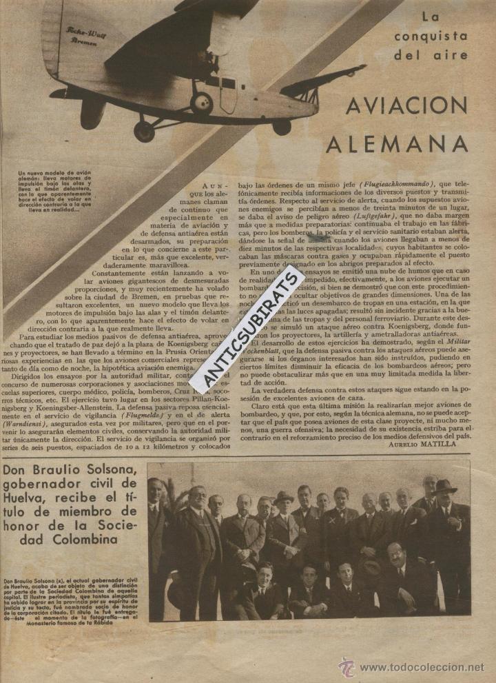 Coleccionismo de Revistas y Peri&oacute;dicos: REVISTA A&Ntilde;O 1932 BRAULIO SOLSONA DE HUELVA FERNANDO BOSCH EDUARDO ALFONSO LUIS QUINTANILLA ALBARRANC