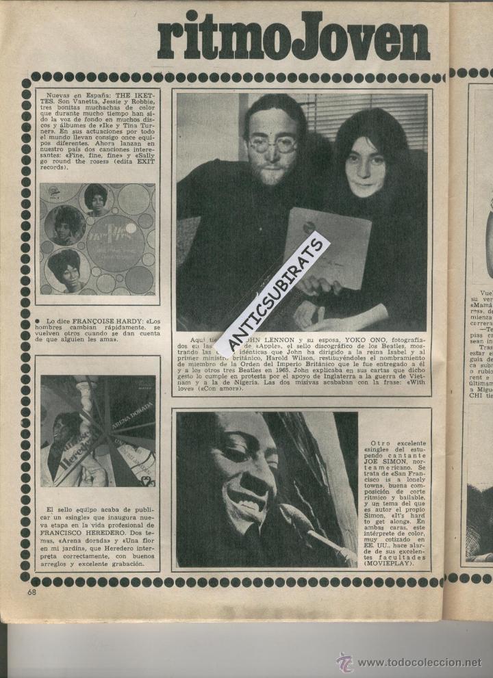 Coleccionismo de Revistas y Peri&oacute;dicos: REVISTA A&Ntilde;O 1969 YOKO ONO  JOHN LENNON DEVUELVE EL NOMBRAMIENTO DE LA ORDEN DEL IMPERIO BRITANICO