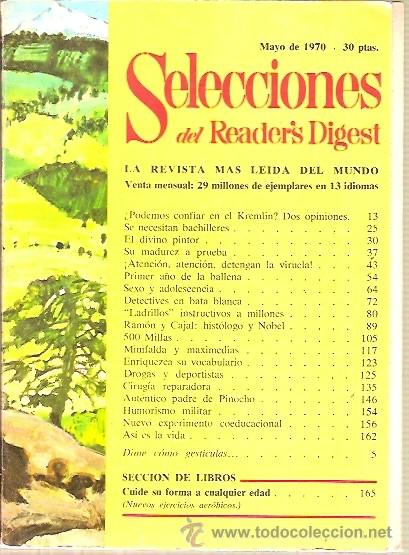 Coleccionismo de revistas y peri&oacute;dicos: REVISTA SELECCIONES DEL READER'S DIGEST MAYO 1970 KREMLIN RAMON Y CAJAL