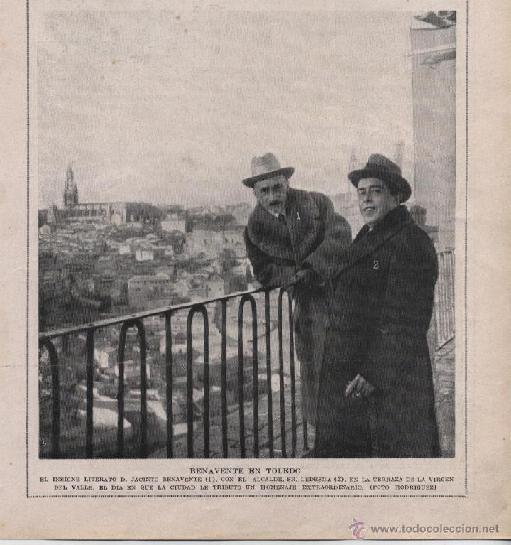 Coleccionismo de Revistas y Peri&oacute;dicos: * TOLEDO * D. Jacinto Benavente con el alcalde Sr. Ledesma  - 1923