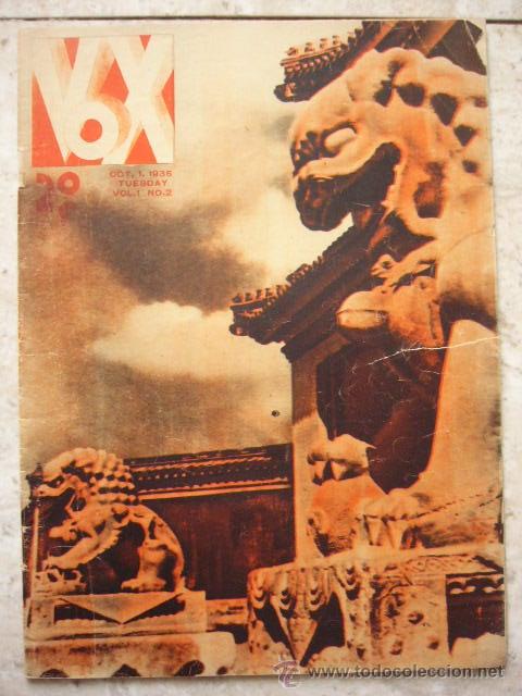 Colecionismo de Revistas e Jornais: REVISTA VOX. OCT- 1- 1935. NUMERO DEDICADO A CHINA. 32 PP. MUY ILUSTRADA. EN INGL&Eacute;S Y CHINO.