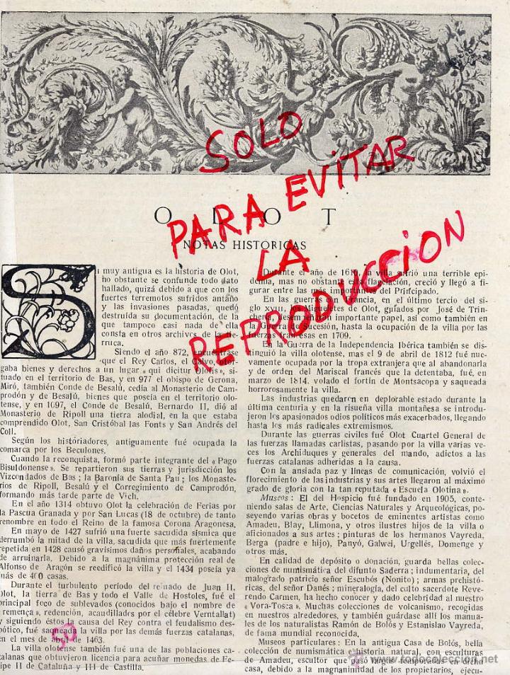 Collezionismo di Riviste e Giornali: OLOT 1935 NOTAS HISTORICAS HOJA REVISTA