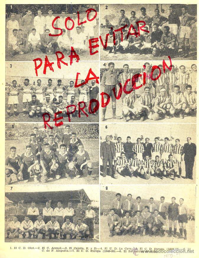 Coleccionismo de Revistas y Peri&oacute;dicos: FUTBOL 1950-51  OLOT -ARENYS-CALELLA-LA CAVA-EUROPA-AMPOSTA-SANS HOJA REVISTA