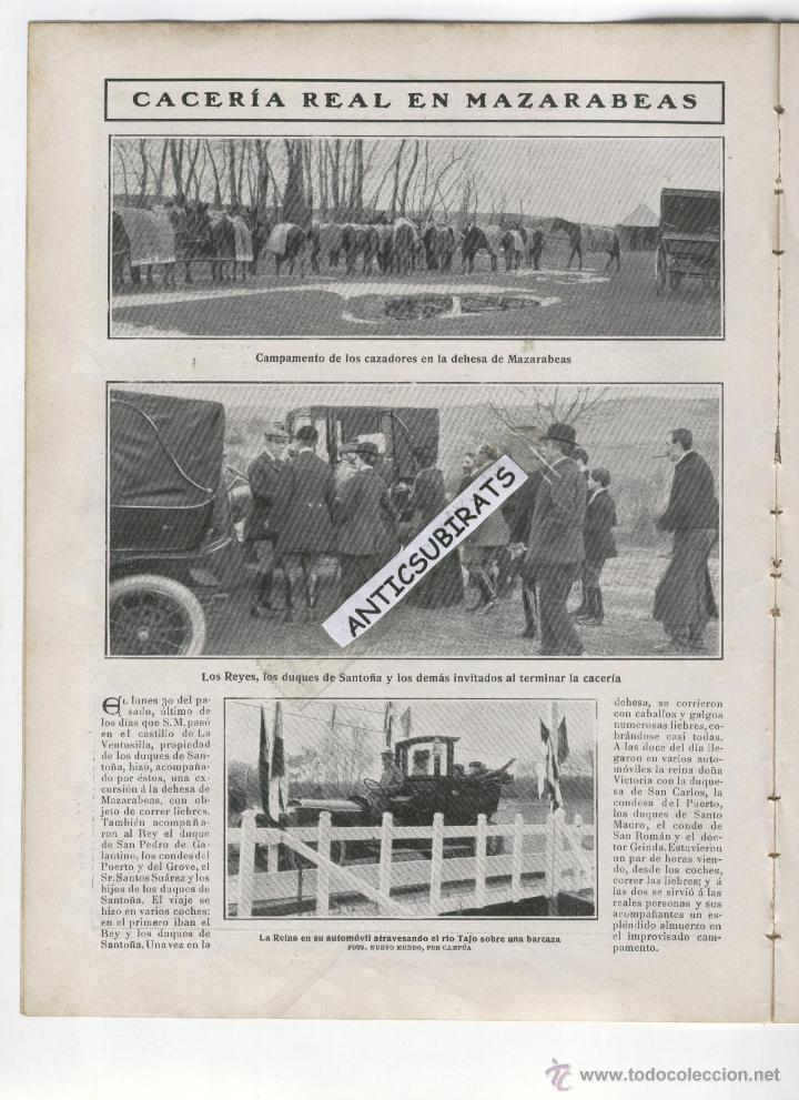 Coleccionismo de revistas y peri&oacute;dicos: REVISTA A&Ntilde;O 1908 CACERIA REAL EN MAZARABEAS BARGAS TOLEDO LA CAMPANA DE LA VELA DE GRANADA
