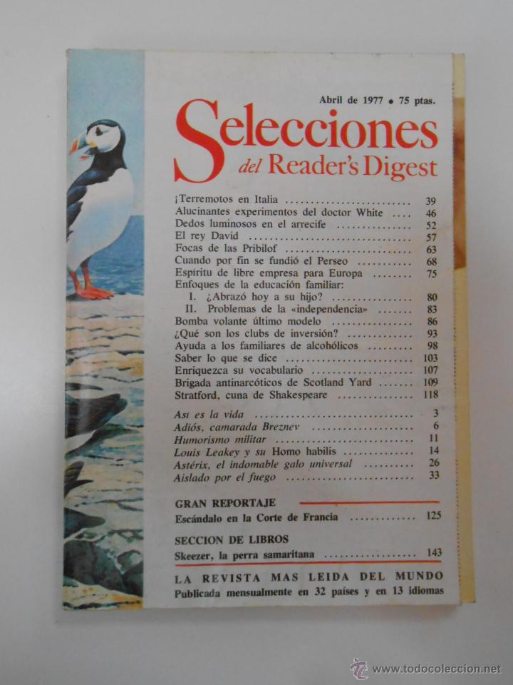 Coleccionismo de Revistas y Peri&oacute;dicos: REVISTA SELECCIONES DEL READER'S DIGEST. ABRIL DE 1977. TDK192