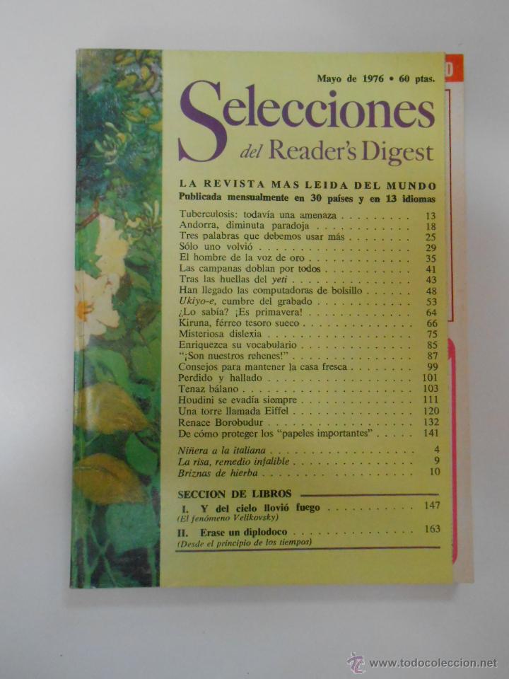 Collezionismo di Riviste e Giornali: REVISTA SELECCIONES DEL READER'S DIGEST. MAYO DE 1976. TDK192