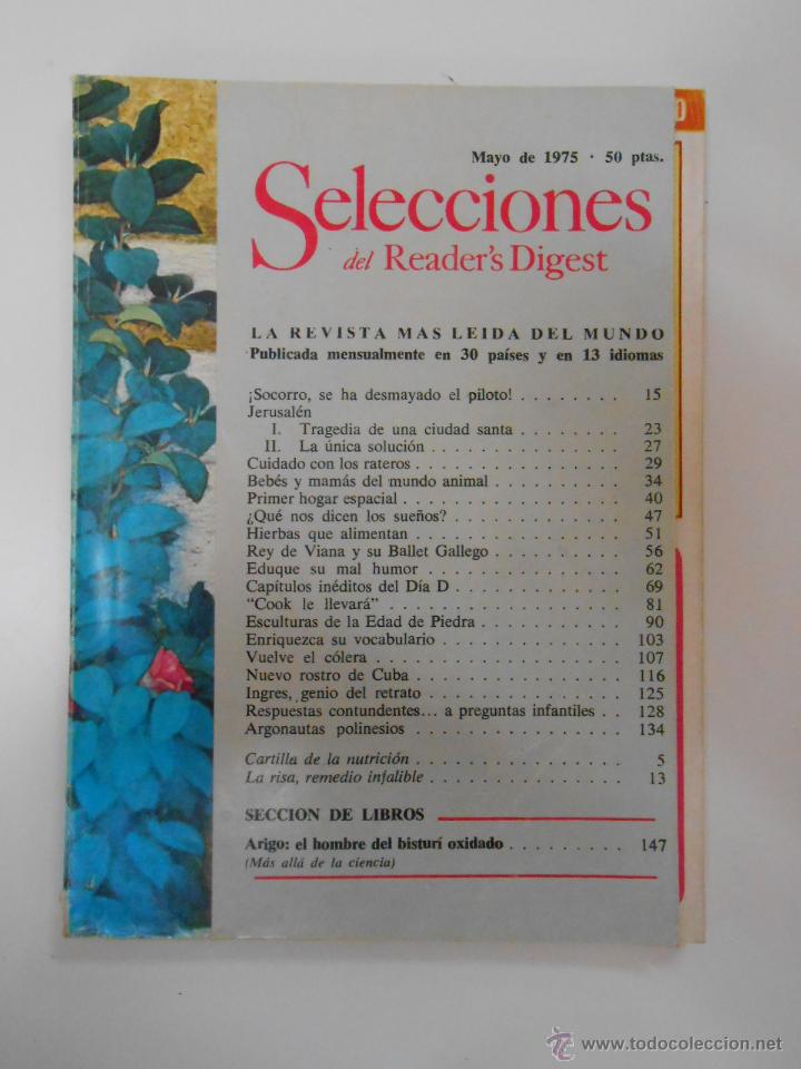 Collection Magazines and Newspapers: REVISTA SELECCIONES DEL READER'S DIGEST. MAYO DE 1975. TDK192