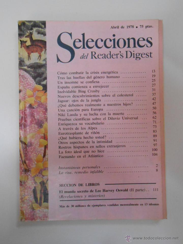 Collection Magazines and Newspapers: REVISTA SELECCIONES DEL READER'S DIGEST. ABRIL DE 1978. TDK192
