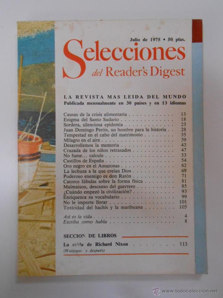 Collection Magazines and Newspapers: REVISTA SELECCIONES DEL READER'S DIGEST. JULIO DE 1975. TDK192