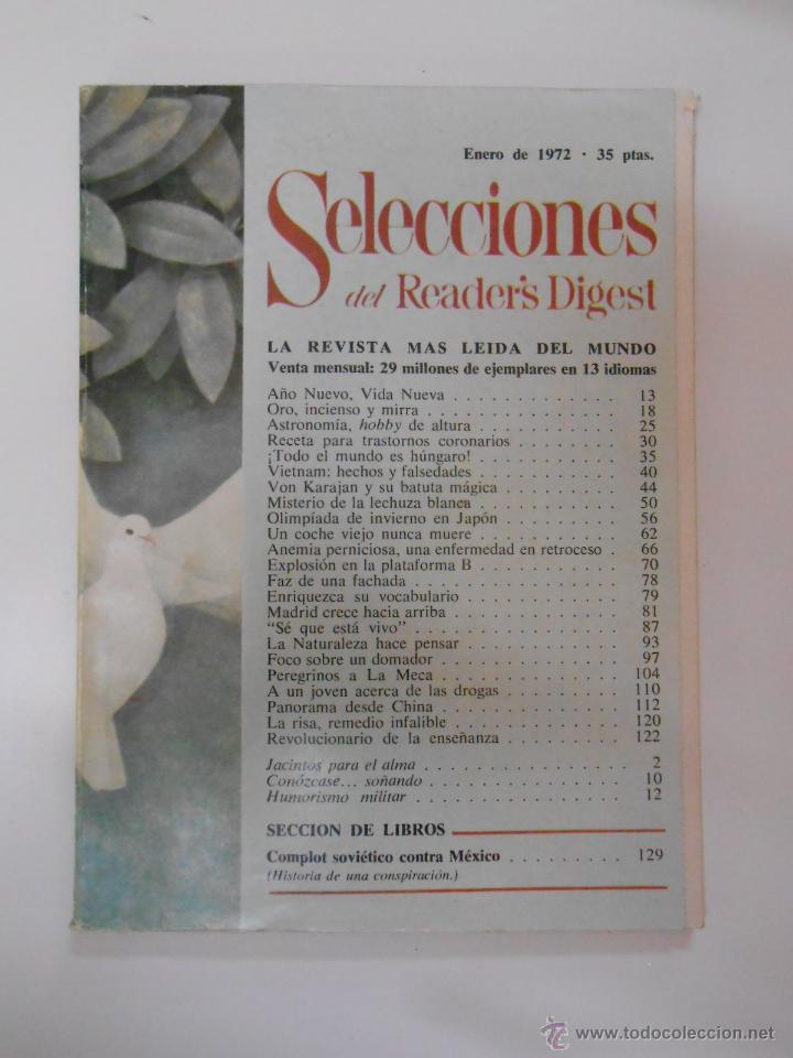 Collezionismo di Riviste e Giornali: REVISTA SELECCIONES DEL READER'S DIGEST. ENERO DE 1972. TDK192
