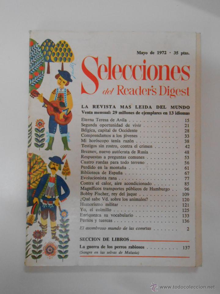 Collection Magazines and Newspapers: REVISTA SELECCIONES DEL READER'S DIGEST. MAYO DE 1972. TDK192