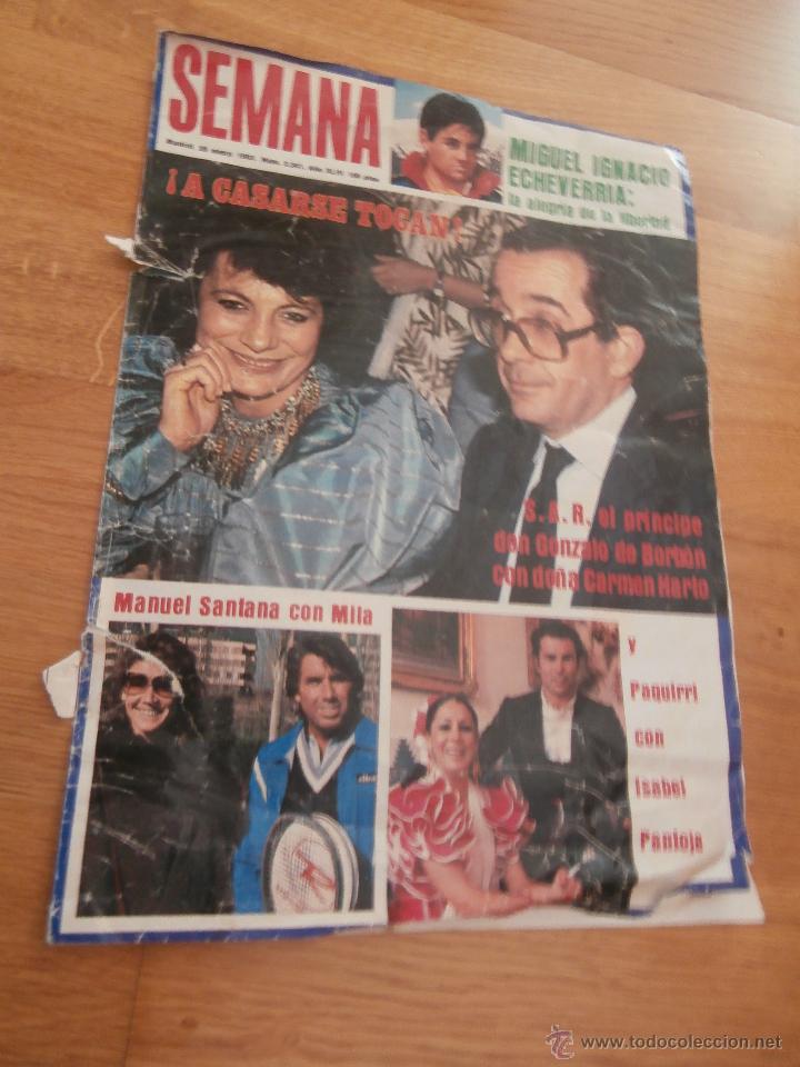Coleccionismo de Revistas y Peri&oacute;dicos: Portada revista Semana \ Gonzalo de Borb&oacute;n, Paquirri, Pantoja, Manuel Santana \ 29 Enero 1983