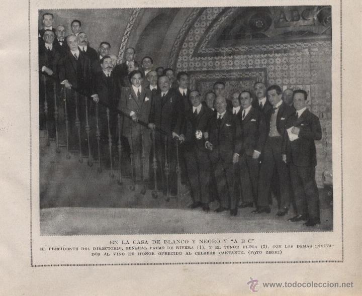 Coleccionismo de Revistas y Peri&oacute;dicos: Vino de honor ofrecido al tenor Fleta en las dependencias de ABC, general Primo de Rivera - 1924