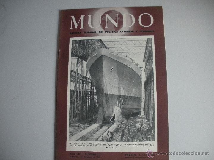 Collection Magazines and Newspapers: MUNDO - REVISTA SEMANAL DE POLITICA EXTERIOR Y ECONOMIA  A&Ntilde;O VIII - N&ordm; 382