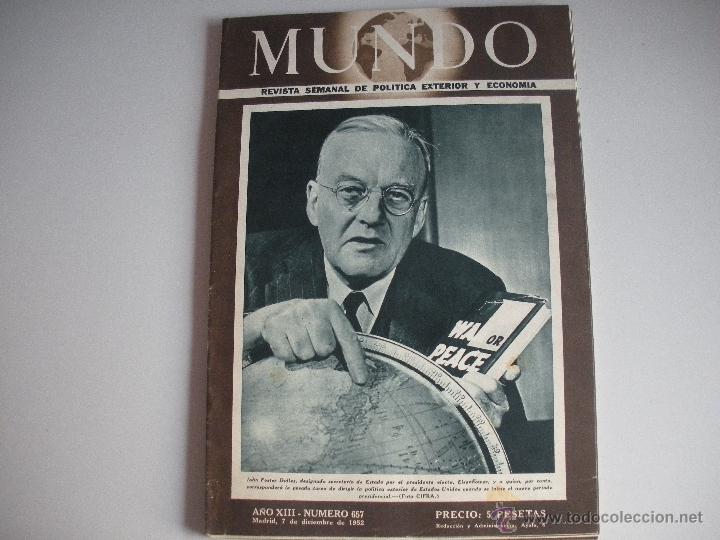 Collezionismo di Riviste e Giornali: MUNDO - REVISTA SEMANAL DE POLITICA EXTERIOR Y ECONOMIA  A&Ntilde;0  XIII - N&ordm; 657