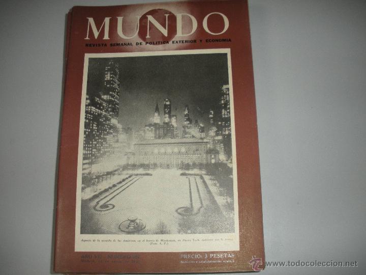 Collezionismo di Riviste e Giornali: MUNDO - REVISTA SEMANAL DE POLITICA EXTERIOR Y ECONOMIA  A&Ntilde;O VII - N&ordm; 297