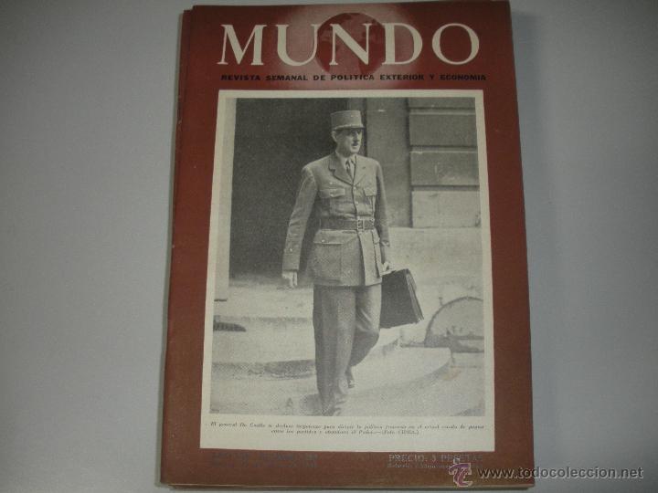 Collezionismo di Riviste e Giornali: MUNDO - REVISTA SEMANAL DE POLITICA EXTERIOR Y ECONOMIA  A&Ntilde;O VII - N&ordm; 299