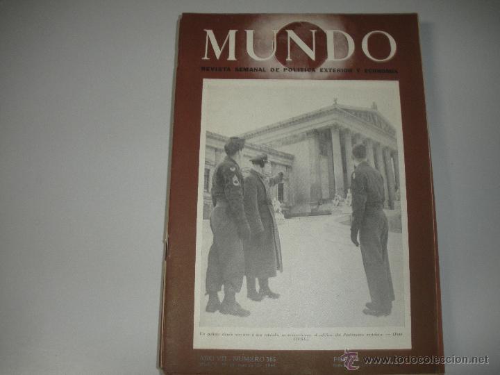 Collezionismo di Riviste e Giornali: MUNDO - REVISTA SEMANAL DE POLITICA EXTERIOR Y ECONOMIA  A&Ntilde;O VII- N&ordm; 305