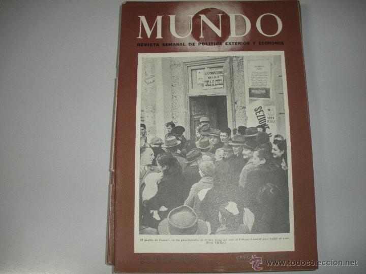 Collezionismo di Riviste e Giornali: MUNDO - REVISTA SEMANAL DE POLITICA EXTERIOR Y ECONOMIA  A&Ntilde;0  VII - N&ordm; 308