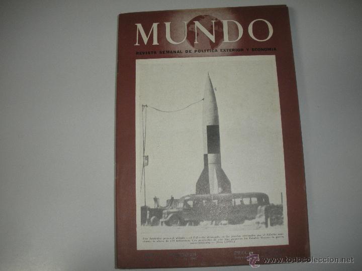 Collezionismo di Riviste e Giornali: MUNDO - REVISTA SEMANAL DE POLITICA EXTERIOR Y ECONOMIA  A&Ntilde;O VII - N&ordm; 316