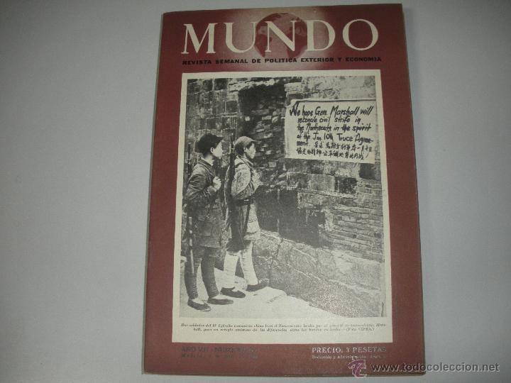 Collezionismo di Riviste e Giornali: MUNDO - REVISTA SEMANAL DE POLITICA EXTERIOR Y ECONOMIA  A&Ntilde;O VII - N&ordm; 317