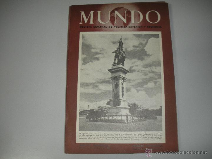 Collezionismo di Riviste e Giornali: MUNDO - REVISTA SEMANAL DE POLITICA EXTERIOR Y ECONOMIA  A&Ntilde;O VII - N&ordm; 321