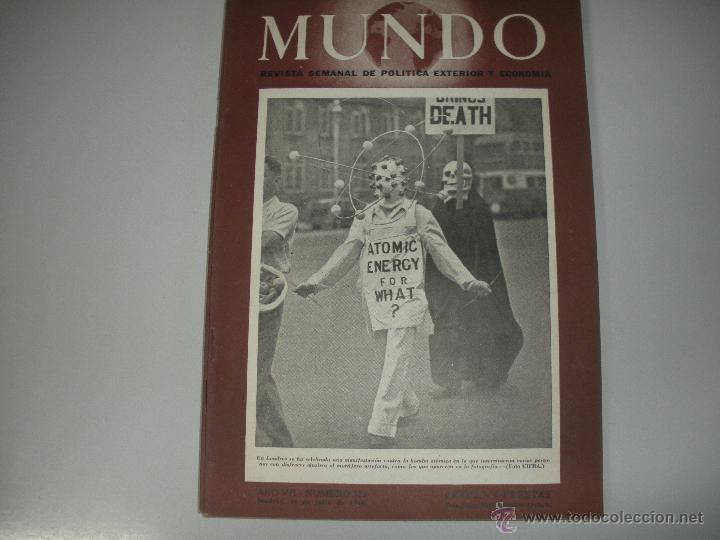 Collezionismo di Riviste e Giornali: MUNDO - REVISTA SEMANAL DE POLITICA EXTERIOR Y ECONOMIA  A&Ntilde;O VII- N&ordm; 323