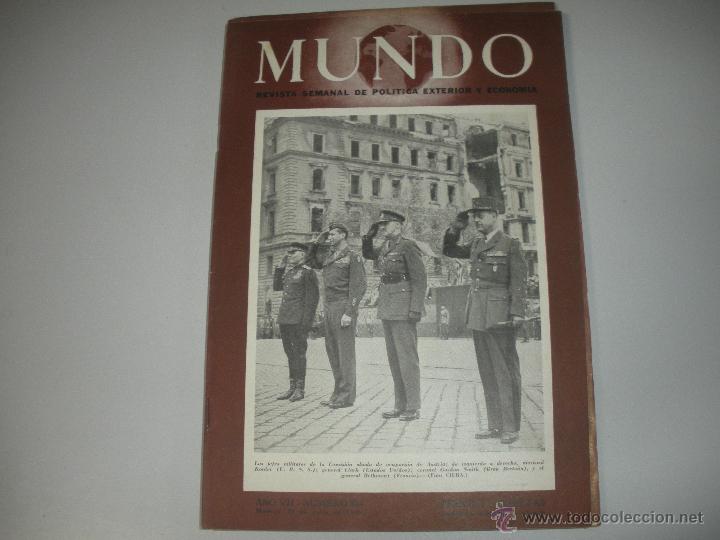 Collezionismo di Riviste e Giornali: MUNDO - REVISTA SEMANAL DE POLITICA EXTERIOR Y ECONOMIA  A&Ntilde;O VII - N&ordm; 324