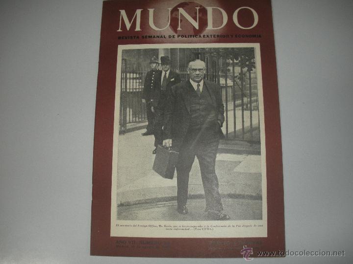 Collezionismo di Riviste e Giornali: MUNDO - REVISTA SEMANAL DE POLITICA EXTERIOR Y ECONOMIA  A&Ntilde;O VII - N&ordm; 328