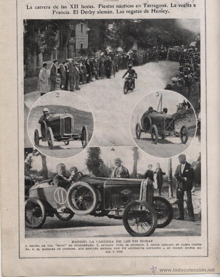 Collezionismo di Riviste e Giornali: * MADRID * MOTOCICLISMO * GUADARRAMA * Carrera de las XII horas, Antonio D&iacute;az, &Oacute;scar Leblanc - 1924