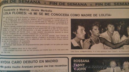 Coleccionismo de revistas y peri&oacute;dicos: RECORTE lola flores