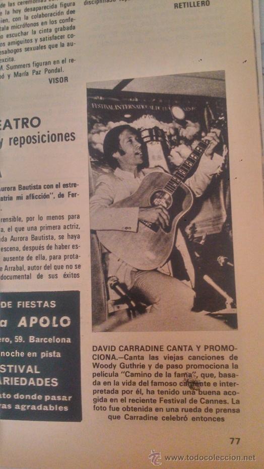 Sammeln von Zeitschriften und Zeitungen: RECORTE  david carradine