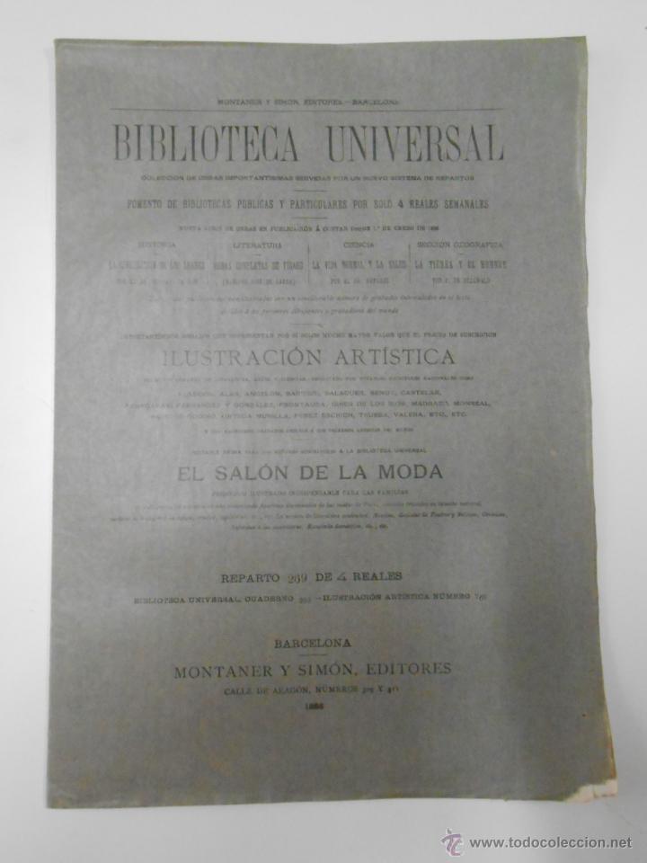Coleccionismo de revistas y peri&oacute;dicos: BIBLIOTECA UNIVERSAL ILUSTRACION ARTISTICA. CUADERNO N&ordm; 269. MONTANER Y SIMON EDITORES. 1886. TDKPR1