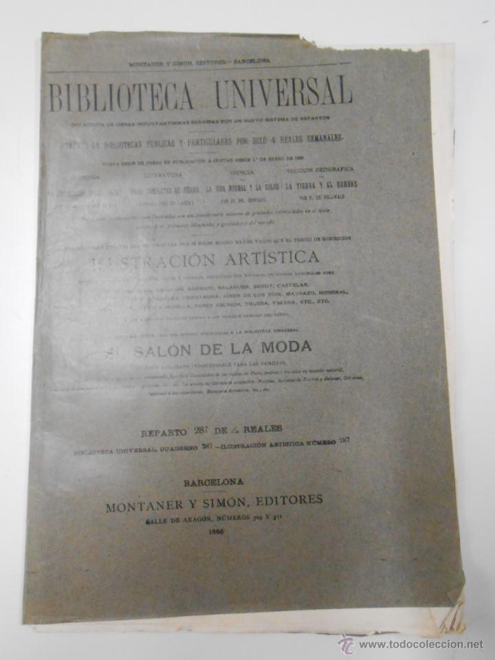 Coleccionismo de revistas y peri&oacute;dicos: BIBLIOTECA UNIVERSAL ILUSTRACION ARTISTICA. CUADERNO N&ordm; 287. MONTANER Y SIMON EDITORES. 1886. TDKPR1