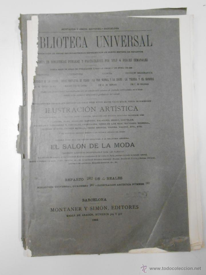 Coleccionismo de revistas y peri&oacute;dicos: BIBLIOTECA UNIVERSAL ILUSTRACION ARTISTICA. CUADERNO N&ordm; 282. MONTANER Y SIMON EDITORES. 1886. TDKPR1