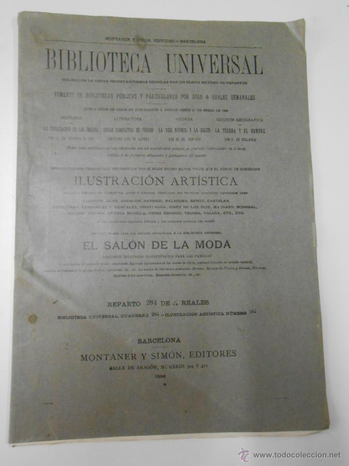 Coleccionismo de revistas y peri&oacute;dicos: BIBLIOTECA UNIVERSAL ILUSTRACION ARTISTICA. CUADERNO N&ordm; 284. MONTANER Y SIMON EDITORES. 1886. TDKPR1
