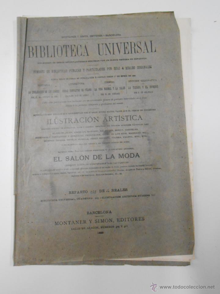 Coleccionismo de revistas y peri&oacute;dicos: BIBLIOTECA UNIVERSAL ILUSTRACION ARTISTICA. CUADERNO N&ordm; 262. MONTANER Y SIMON EDITORES. 1886. TDKPR1