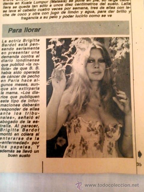 Coleccionismo de Revistas y Peri&oacute;dicos: RECORTE BRIGITTE BARDOT