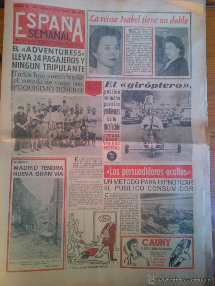 Coleccionismo de Revistas y Peri&oacute;dicos: Espa&ntilde;a Semanal, actualidad semanal de 22 de junio de 1958