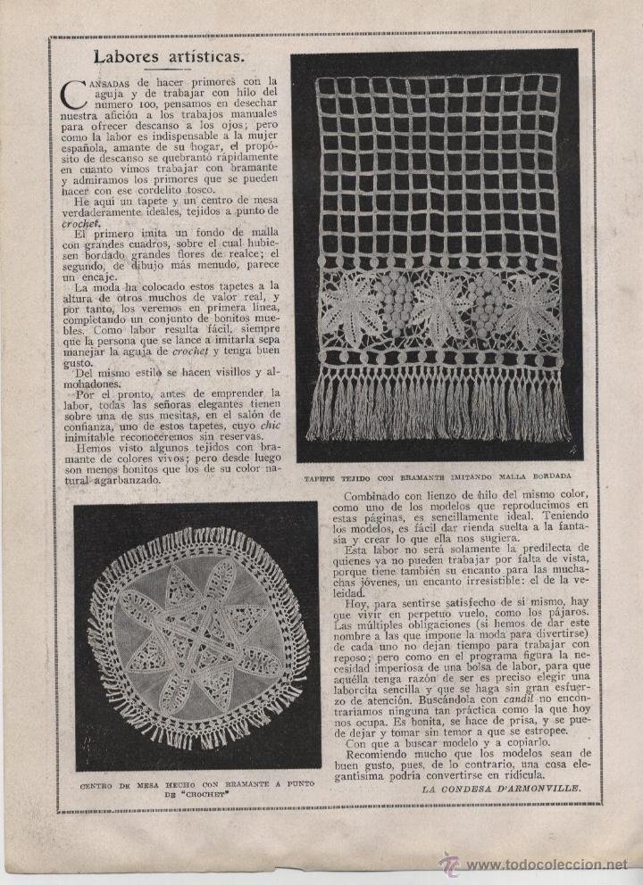 Collezionismo di Riviste e Giornali: Labores: Malla bordada y punto de crochet - 1924