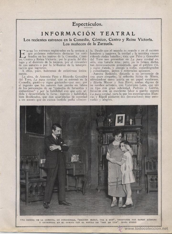 Collection Magazines and Newspapers: * TEATRO * Estrenos, los mu&ntilde;ecos de la Zarzuela, escenas de Yo pecador&hellip;  - 1924
