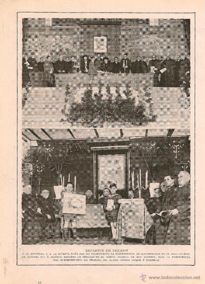 Collezionismo di Riviste e Giornali: * EL ESCORIAL * MADRID * Reparto de premios: Infanta do&ntilde;a Paz, Sr. Aun&oacute;s - 1924