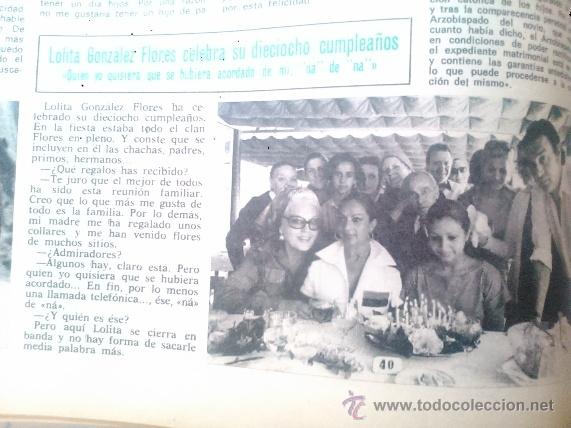 Coleccionismo de Revistas y Peri&oacute;dicos: RECORTE lola flores lolita rosario antonio gonzalez