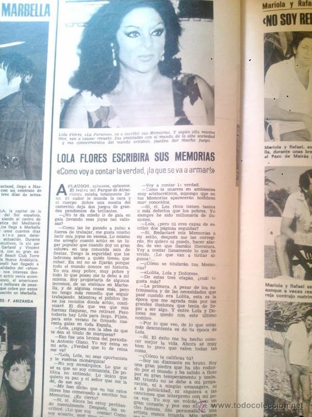 Coleccionismo de revistas y peri&oacute;dicos: RECORTE lola flores