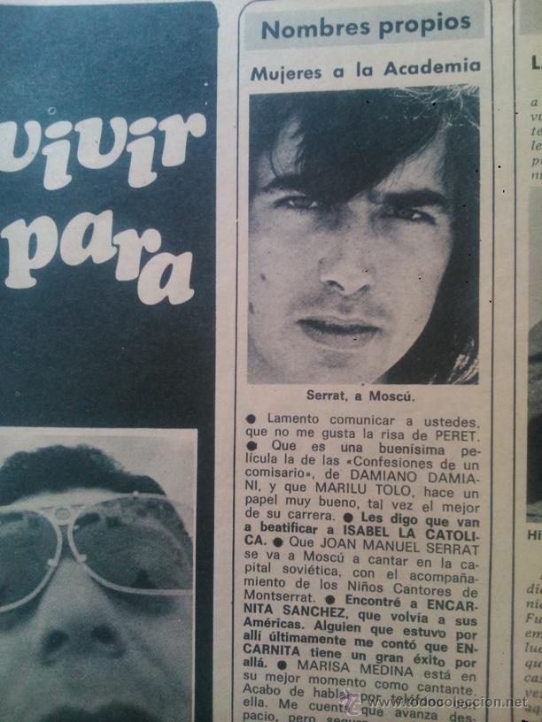 Collectionnisme de Revues et Journaux: RECORTE joan manuel serrat