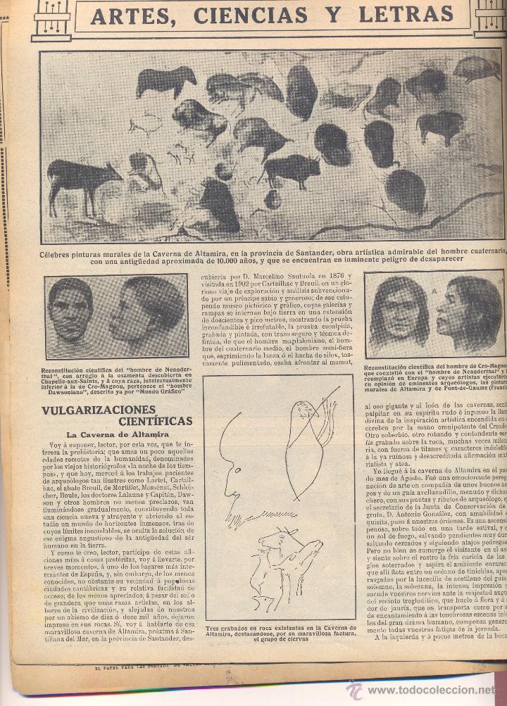 Coleccionismo de revistas y peri&oacute;dicos: REVISTA A&Ntilde;O 1913 CUEVAS DE ALTAMIRA CIRILO SERRANO CASAS GRAFOLO DE ALBACETE