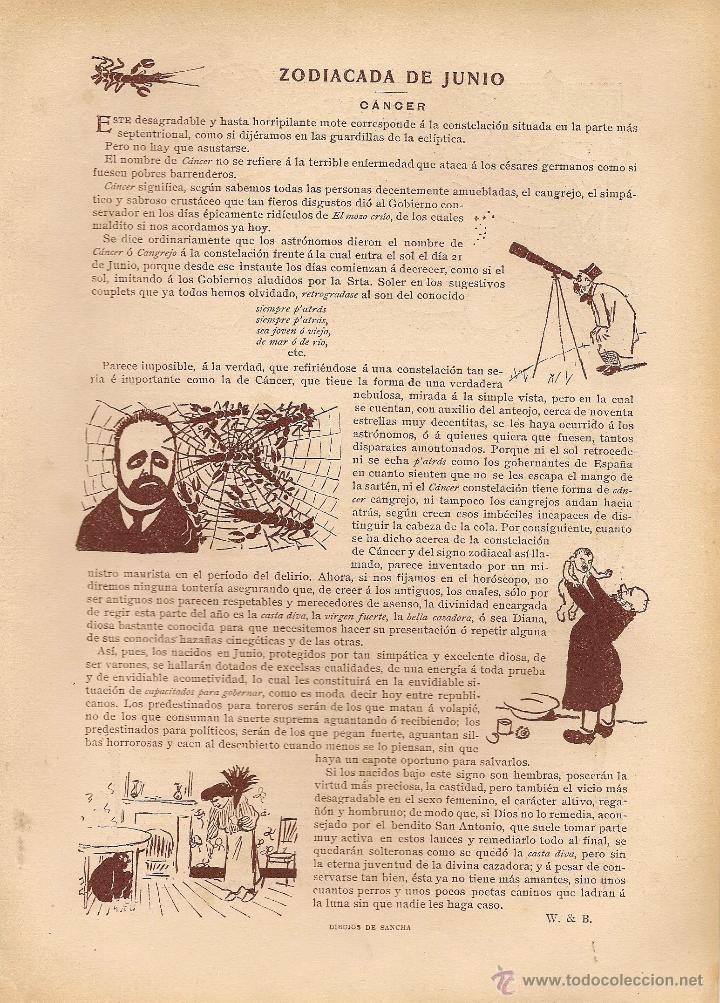Coleccionismo de Revistas y Peri&oacute;dicos: * ZODIACO * ASTROLOG&Iacute;A * Zodiacada de junio: c&aacute;ncer - 1904