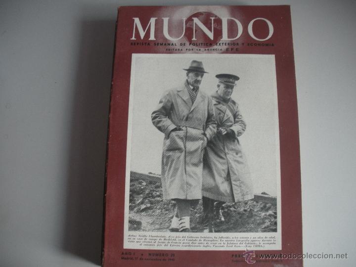 Coleccionismo de revistas y peri&oacute;dicos: MUNDO - REVISTA SEMANAL DE POLITICA EXTERIOR Y ECONOMIA  A&Ntilde;O I - N&ordm; 28
